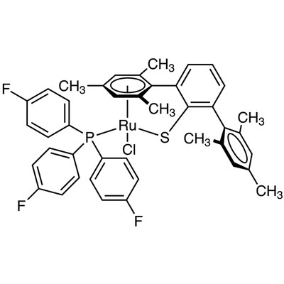 Chloro[(1,2,3,4,5,6-eta)-2,2&#39;&#39;,4,4&#39;&#39;,6,6&#39;&#39;-hexamethyl[1,1&#39;:3&#39;,1&#39;&#39;-terphenyl]-2&#39;-thiolato-kappaS][tris(4-fluorophenyl)phosphine-kappaP]ruthenium(II)100mg