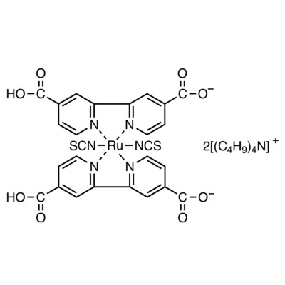 Bis(tetrabutylammonium) Dihydrogen Bis(isothiocyanato)bis(2,2&#39;-bipyridyl-4,4&#39;-dicarboxylato)ruthenium(II)&gt;75.0%(HPLC)100mg