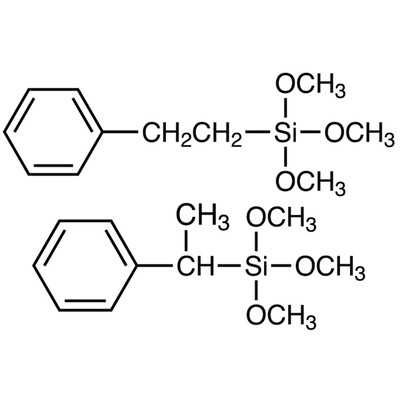 Trimethoxy(phenylethyl)silane (mixture of 1-phenylethyl- and 2-phenylethyl-)&gt;95.0%(GC)25g