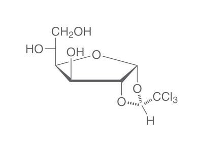 alfa-cloralosa, máximo 20 % de anómero beta, 100 g, envase de plástico.