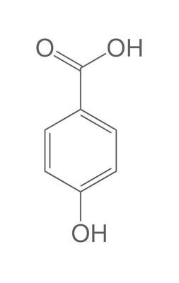Acide 4-hydroxybenzoïque, min 98 %, pour la synthèse, 500 g, emballage plastique.