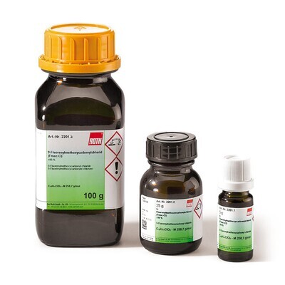 9-Fluorenylmethoxycarbonyl chloride, PEPTIPURE® min. 98%, 25 g, glass packaging