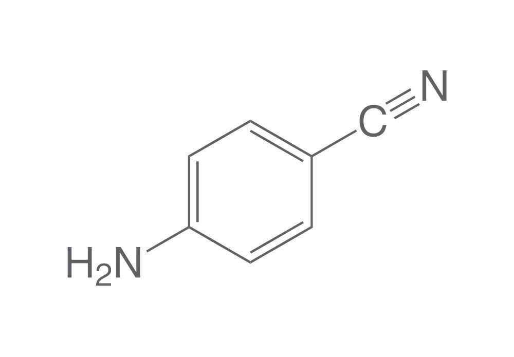 4-amminobenzonitrile, minimo 98%, per sintesi, 50 g, confezione in plastica.