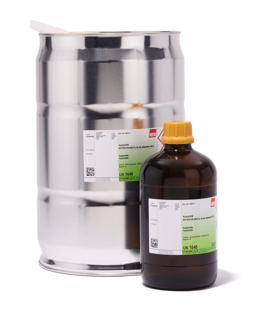 Acetonitrile ROTISOLV®, min. 99.8%, for preparative HPLC, 2.5 l, glass packaging