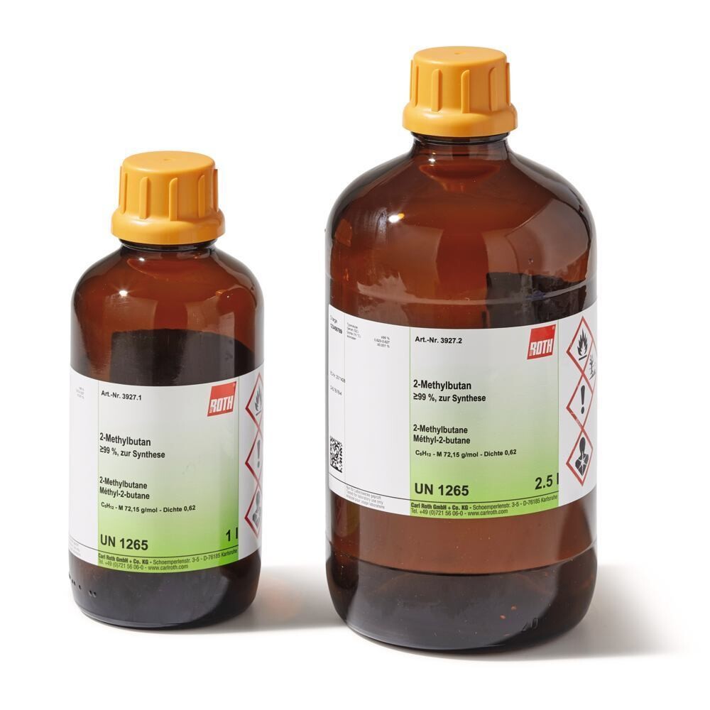 2-Methylbutane, min 99%, for synthesis, 1L, glass packaging
