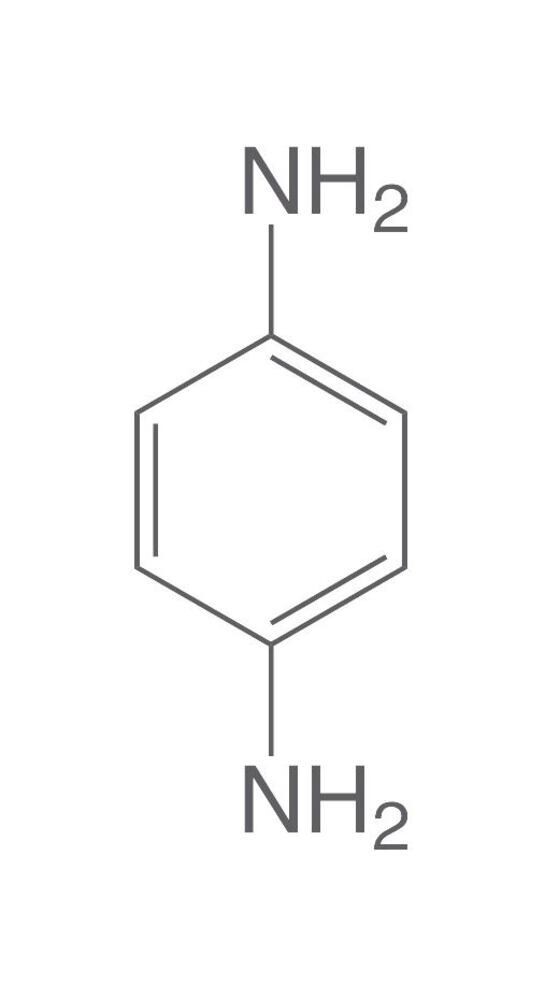 1,4-Fenilendiamina, mínimo 99 %, para síntesis, 100 g, envase de vidrio