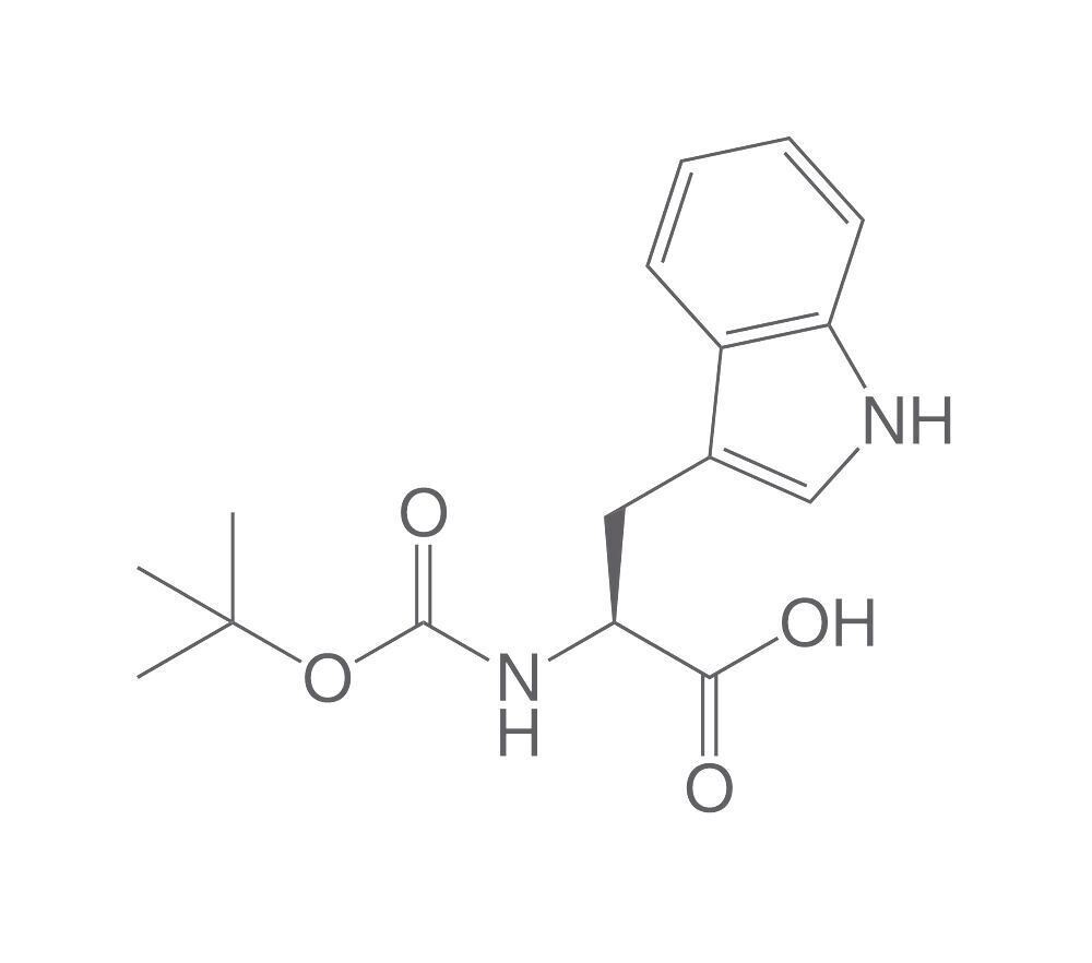 Boc-L-Tryptophan, PEPTIPURE®, min. 98.5%, for biochemistry, 5 g, glass packaging
