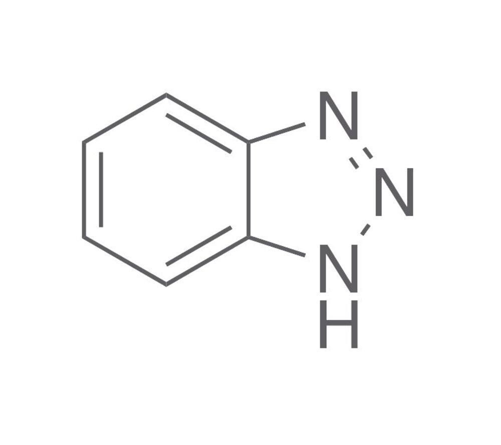1,2,3-Benzotriazol, mínimo 99%, para síntesis, 100 g, envase de plástico.