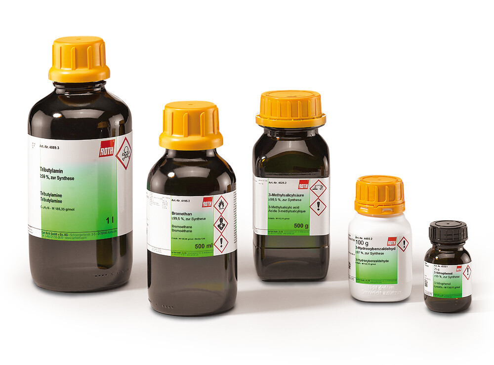 Bromoethane, min. 99.5%, for synthesis, 500 ml, glass packaging