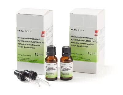 Indice di rifrazione standard, ROTI®Calipure, 1.50044 (20 °C), 15 ml, confezione in vetro