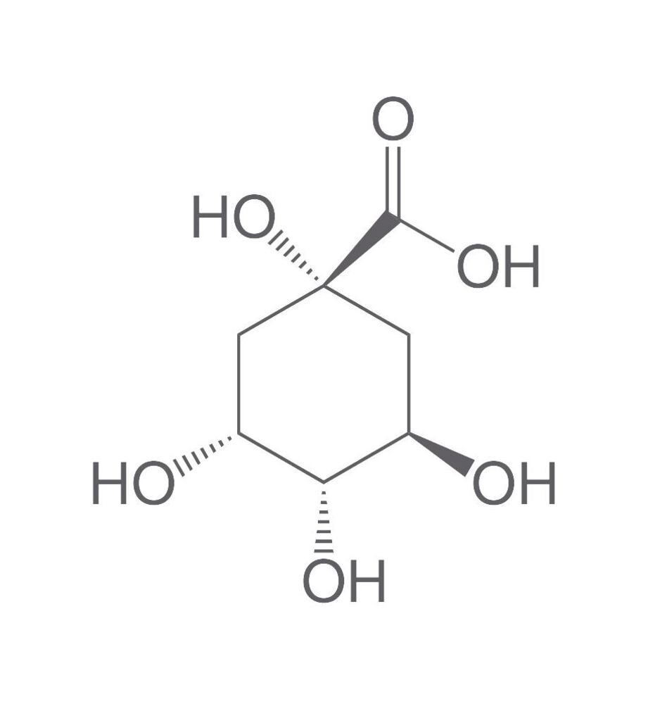(-)-Quinic acid, ROTICHROM® CHR, 100 g, plastic packaging.