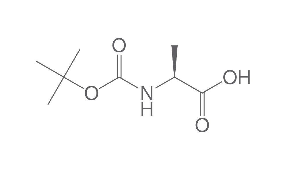 Boc-L-Alanine, PEPTIPURE®, min. 97%, for biochemistry, 100 g, glass packaging