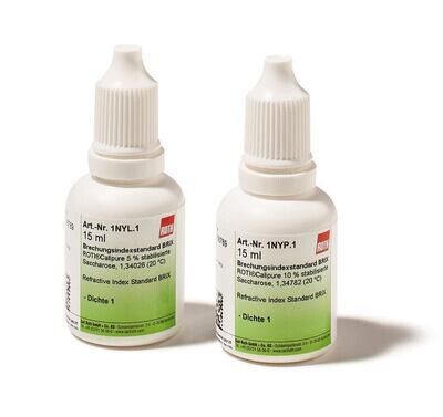 Refractive index standard BRIX , 19.4% stab. Sucrose, 1.36285 (20°C), 15mL