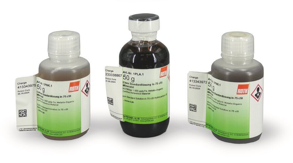 Beryllium standard solution, in 75 cSt mineral oil ROTI®Star, 50 g, plastic packaging.