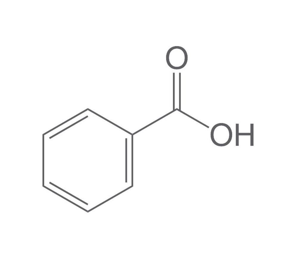 Benzoic Acid Min 99.5% Ph.Eur. USP BP 500g Plastic Pack.