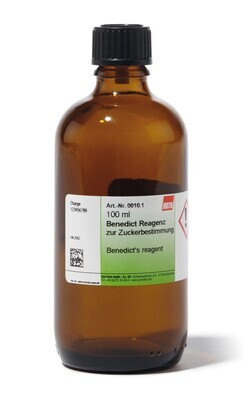 Reactivo Benedict, para determinar azúcar, 100 ml, frasco cuentagotas