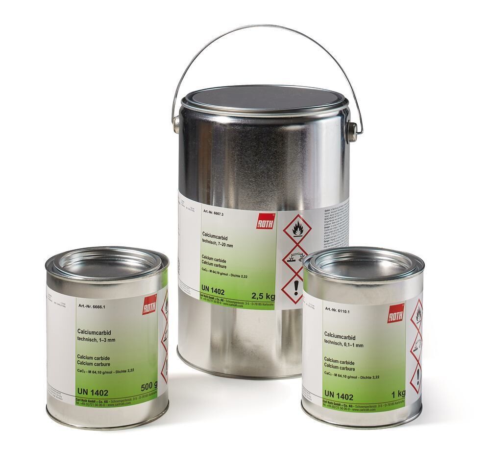 Calcium carbide, techn., 7-20 mm, 5 kg, white sheet