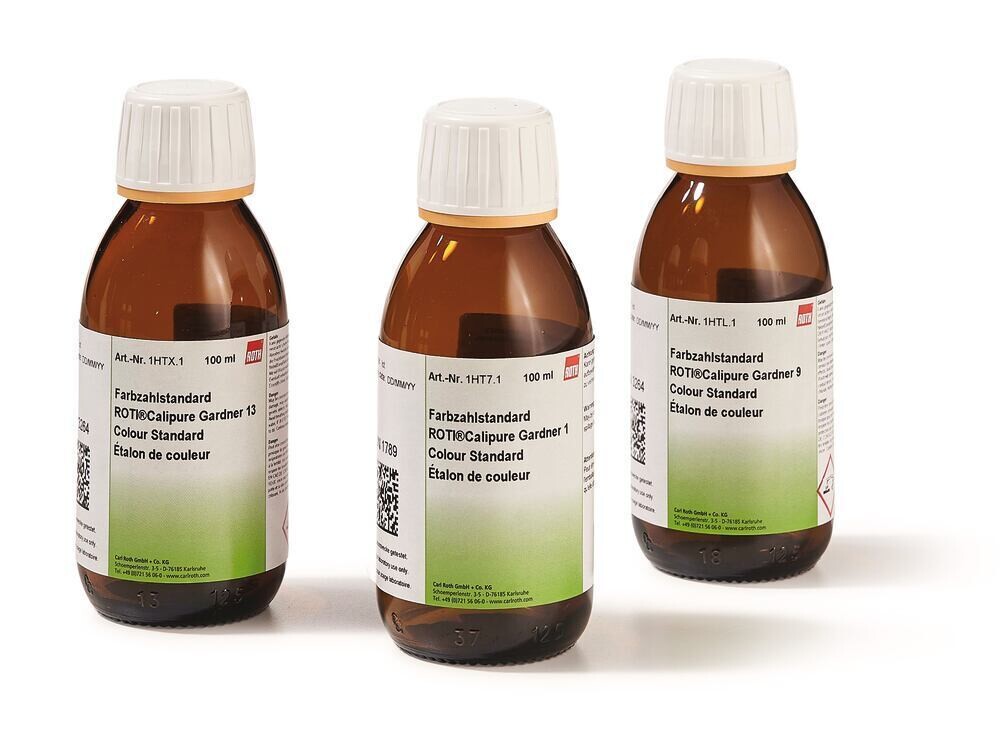 Color number standard, ROTI®Calipure Gardner 15, 100 ml, glass packaging