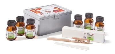 Flame Dye Set 1, NaCl, KCl, BaCl2, SrCl2, LiCl, CaCl2, 1 juego, envase de vidrio