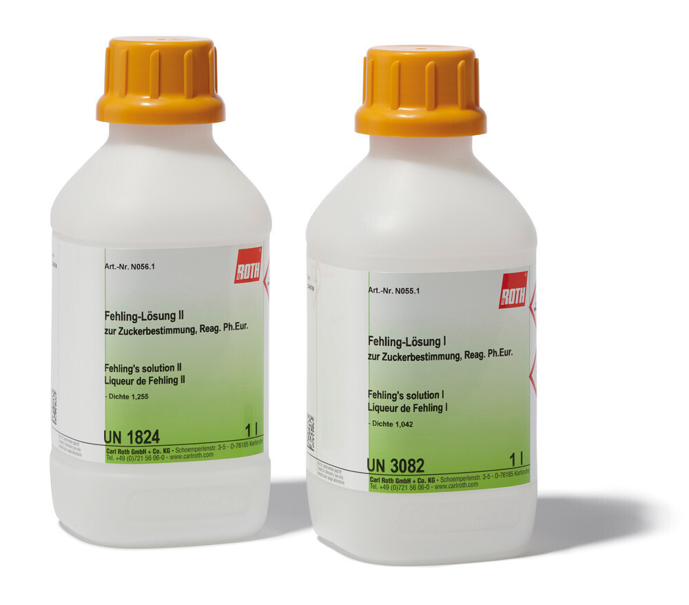 Fehling's solution II, for determining sugar, Reag. Ph.Eur., 1 l, plastic packaging.