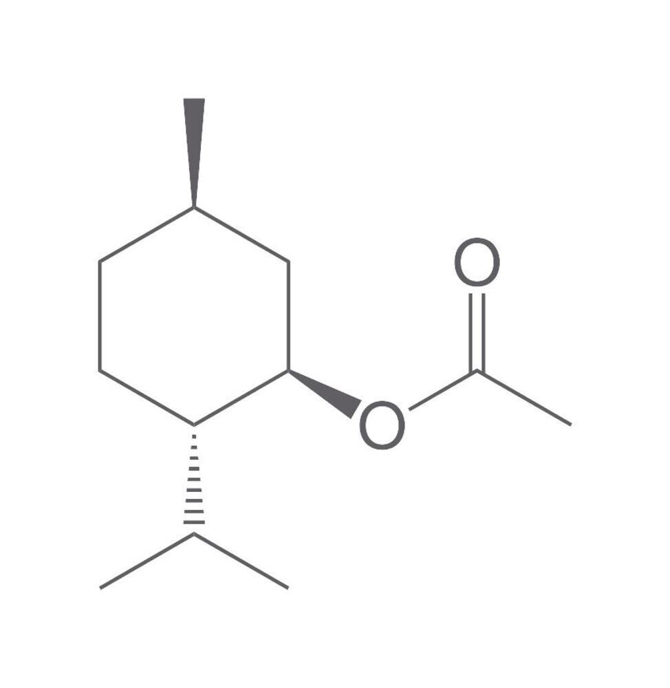 Acetic acid (L)-menthyl ester, ROTICHROM® GC, 1 g, plastic packaging.