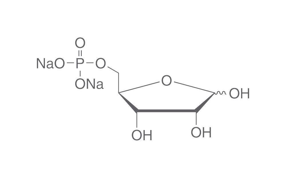 D-Ribose-5-phosphate disodium salt, min. 85%, for biochemistry, 1 g, glass packaging