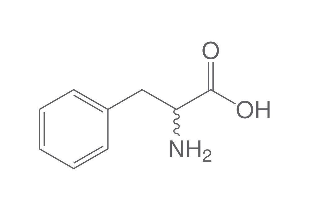 DL-Phenylalanine, min. 98%, for biochemistry, 25 g, plastic packaging.