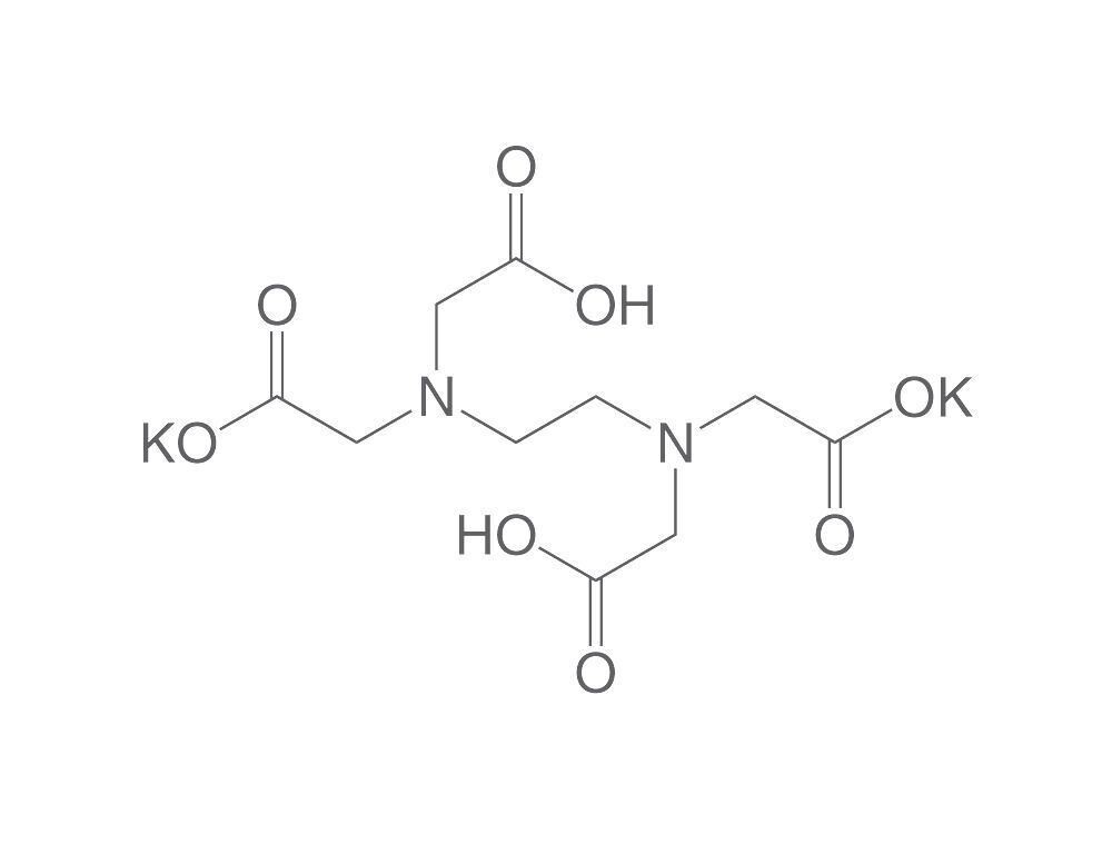 EDTA dipotassium salt dihydrate, min. 99%, for synthesis, 250 g, plastic packaging.