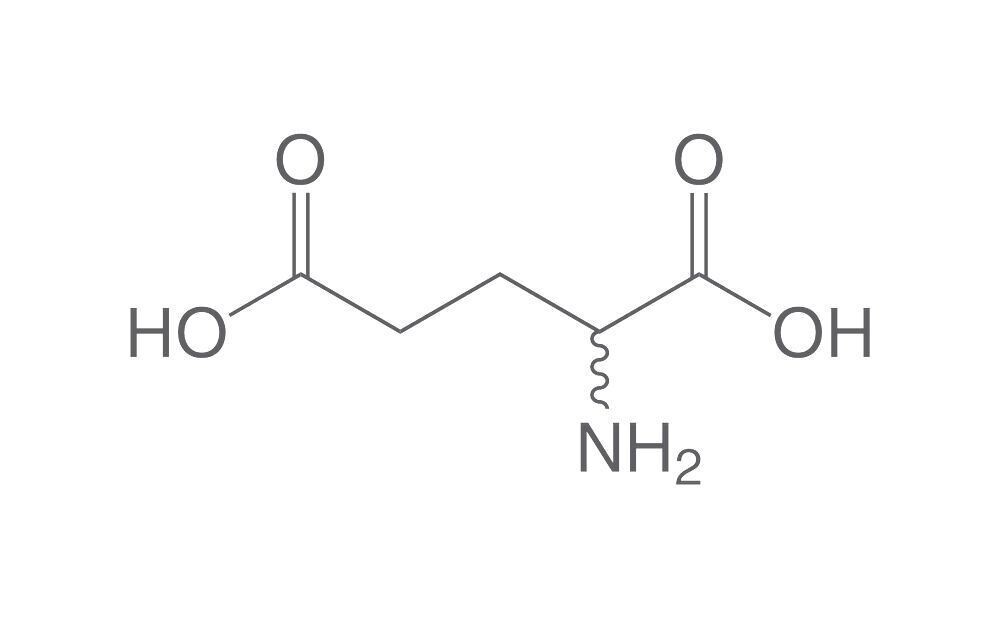 DL-glutamic acid, min. 98.5%, for biochemistry, 100 g, plastic packaging.