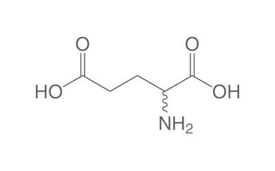 DL-glutamic acid, min. 98.5%, for biochemistry, 25 g, plastic packaging.