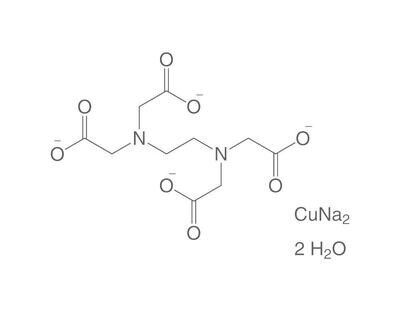 Sel disodique de cuivre EDTA x H2O, min 99%, pour la synthèse, 500 g, emballage plastique.