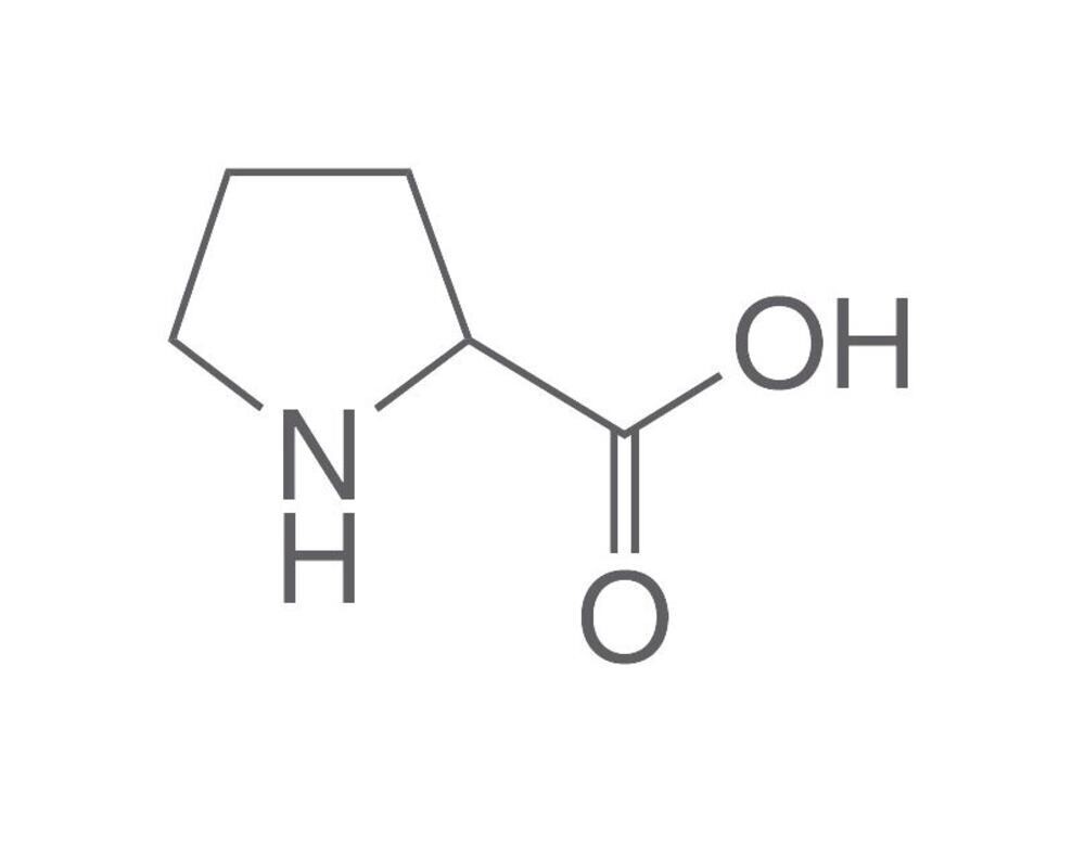 DL-Proline, min. 99%, for biochemistry, 25 g, plastic packaging.