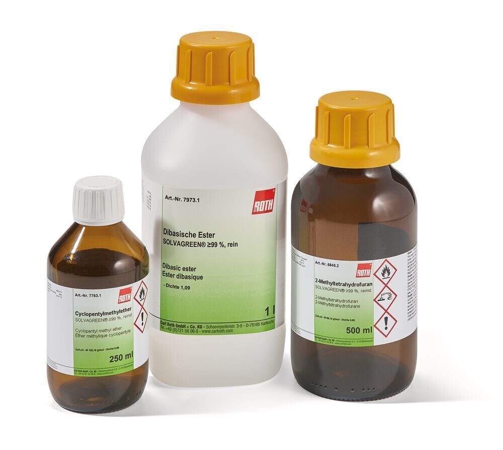 Carbonate de diméthyle (DMC), SOLVAGREEN® min 99,8 %, 2,5 l, emballage en verre