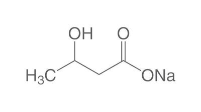 Acido DL-3-idrossibutirrico sale sodico, minimo 98%, per biochimica, 25 g, confezione in plastica.