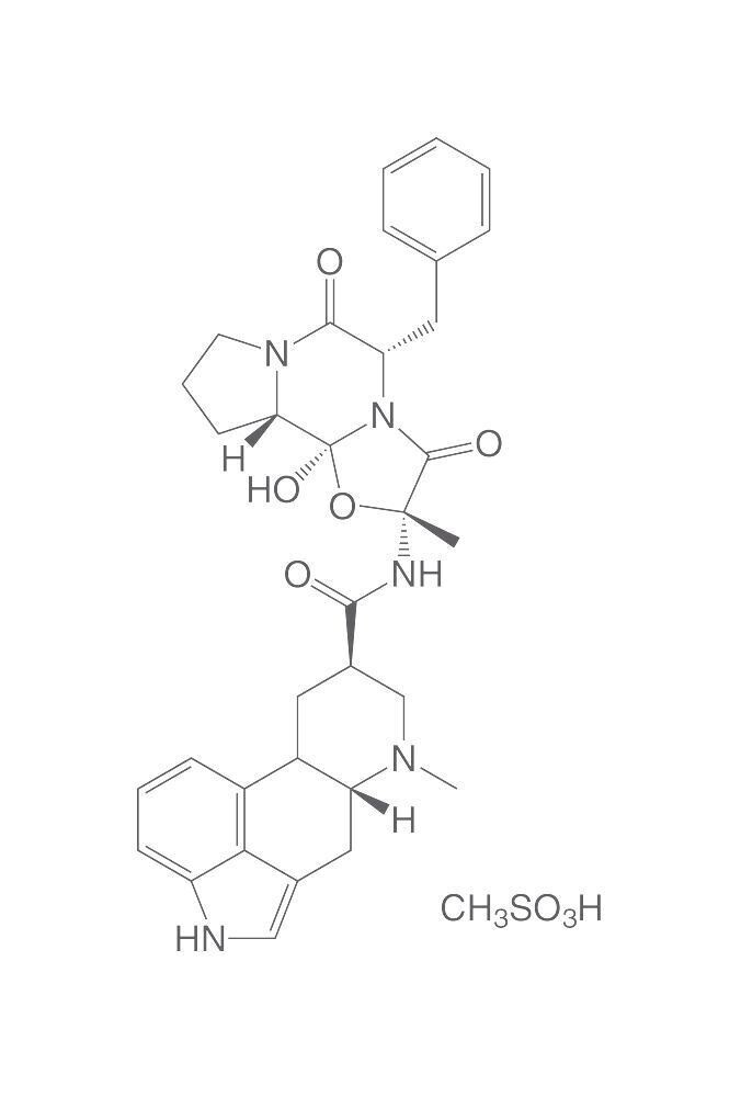 Dihydroergotamine methanesulfonate, min 98%, for biochemistry, 100 mg, glass packaging