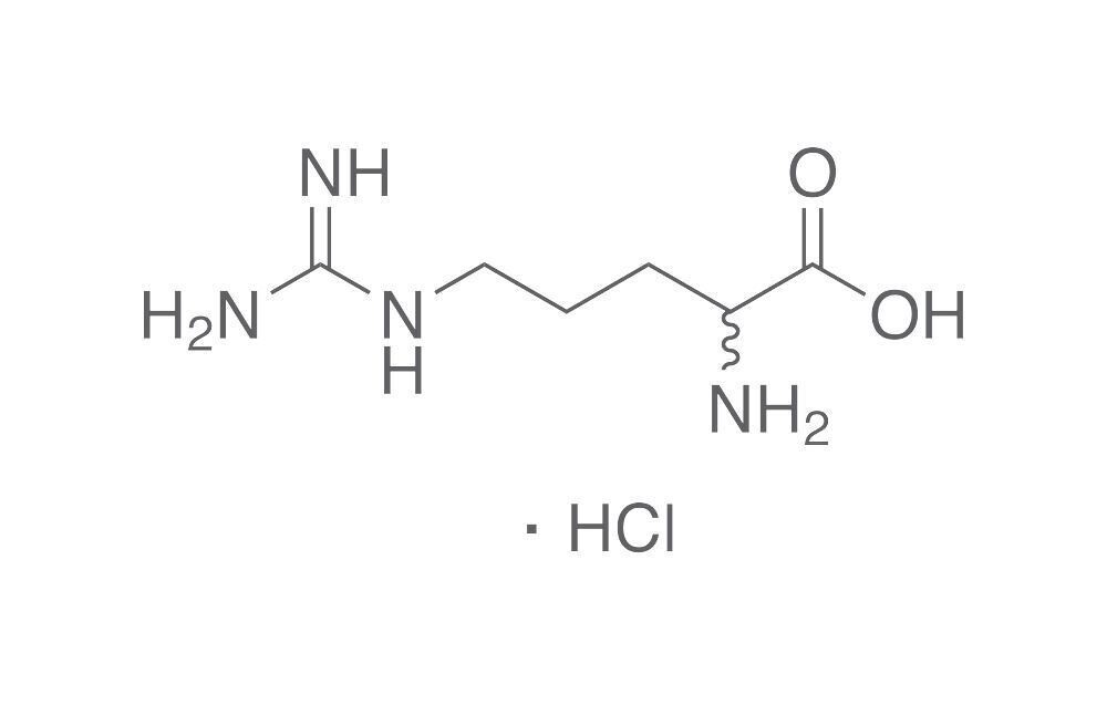 DL-arginine monohydrochloride, min. 98%, for biochemistry, 5 g, plastic packaging.