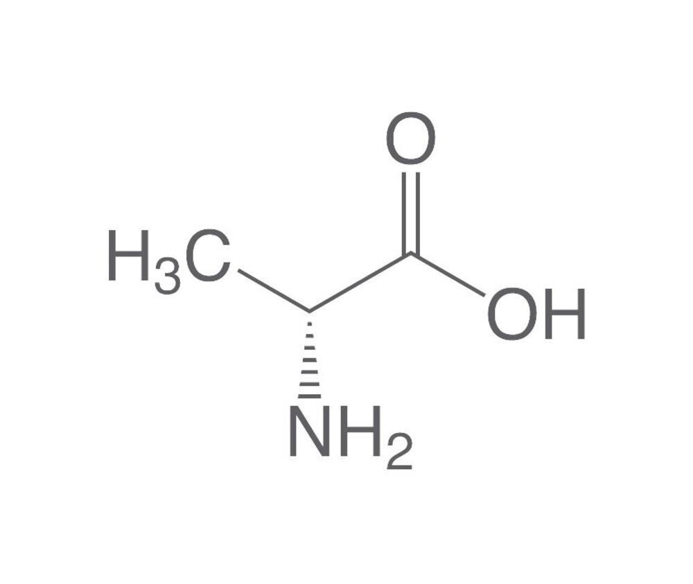D-Alanine, min. 98%, for biochemistry, 100 g, plastic packaging.