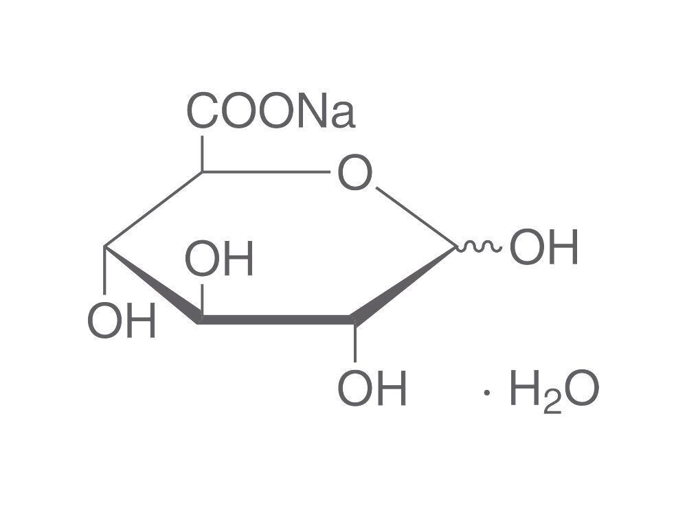 D-glucuronic acid sodium salt monohydrate, min. 99%, for biochemistry, 10 g, glass packaging