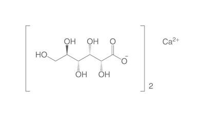Sal de calcio del ácido D-glucónico monohidrato, mínimo 98,5 %, Ph. Eur., 500 g, envase de plástico.