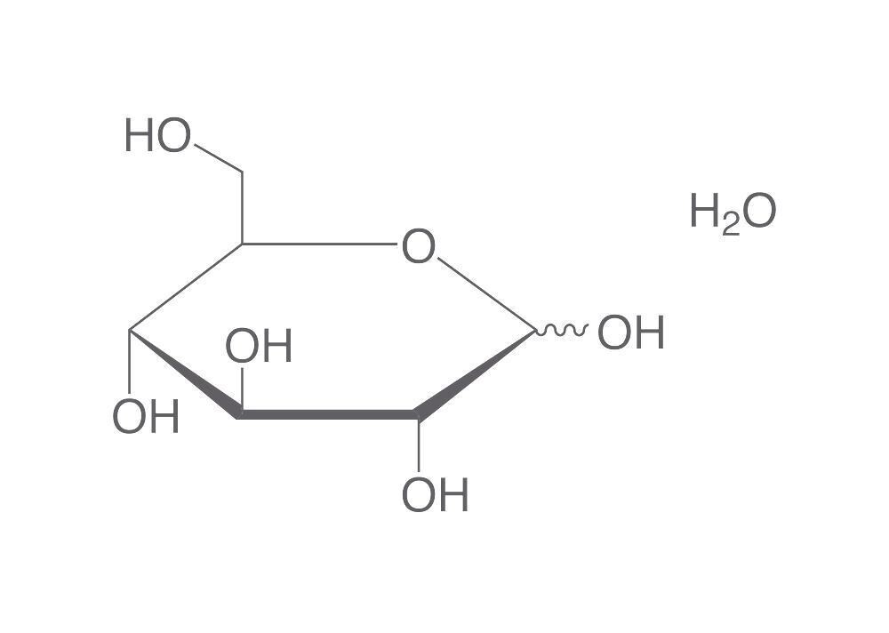 D(+)-glucose monohydrate, min. 99.5%, Ph.Eur., 1 kg, plastic packaging.