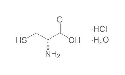 Monohidrato de clorhidrato de D-cisteína, mínimo 98%, para bioquímica, 5 g, envase de plástico.