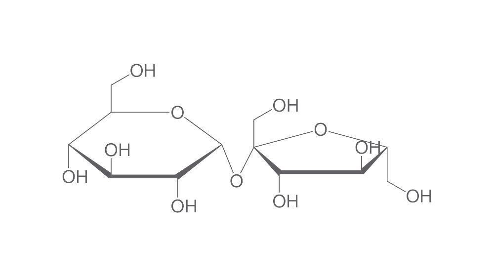 D(+)-Sucrose, min. 99.7%, powder, 1 kg, plastic packaging.