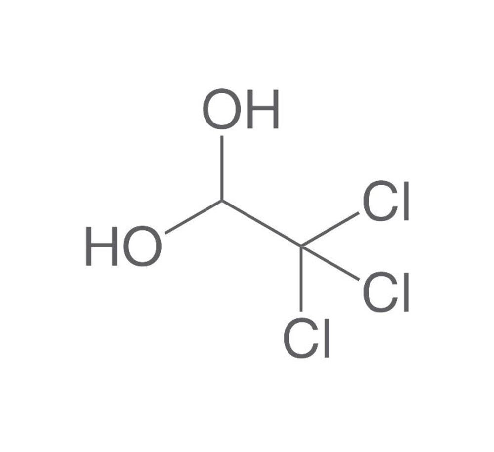 Chloral hydrate, min. 98%, for synthesis, 500 g, plastic packaging.