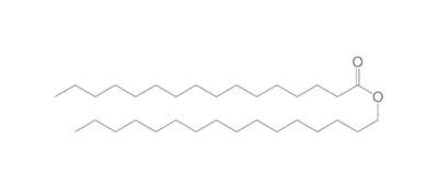 Cetyl palmitate, synthetic, 1 kg, plastic packaging.