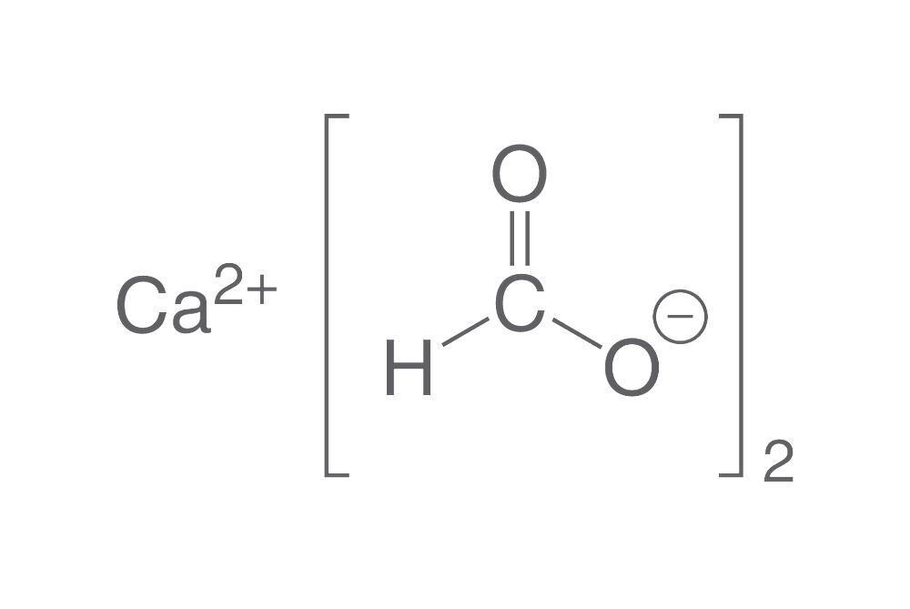 Calcium formate, min. 98%, extra pure, 2.5 kg, plastic packaging.
