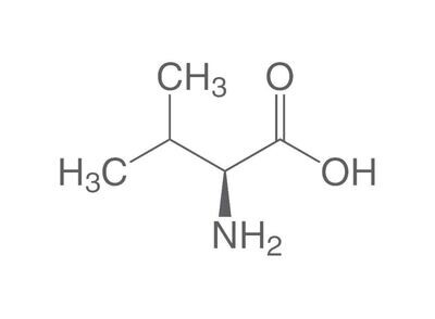 L-valina, min 98,5%, USP, per biochimica, 100 g, confezione in plastica.