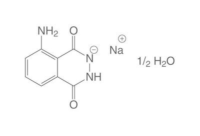 Sal sódica de luminol hemihidrato, mínimo 98 %, pa, 10 g, envase de vidrio