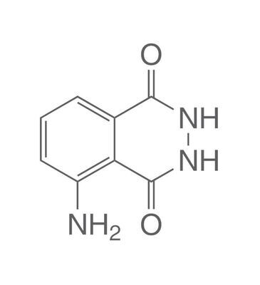 Luminol, minimo 95%, per sintesi, 5 g, confezione in plastica.