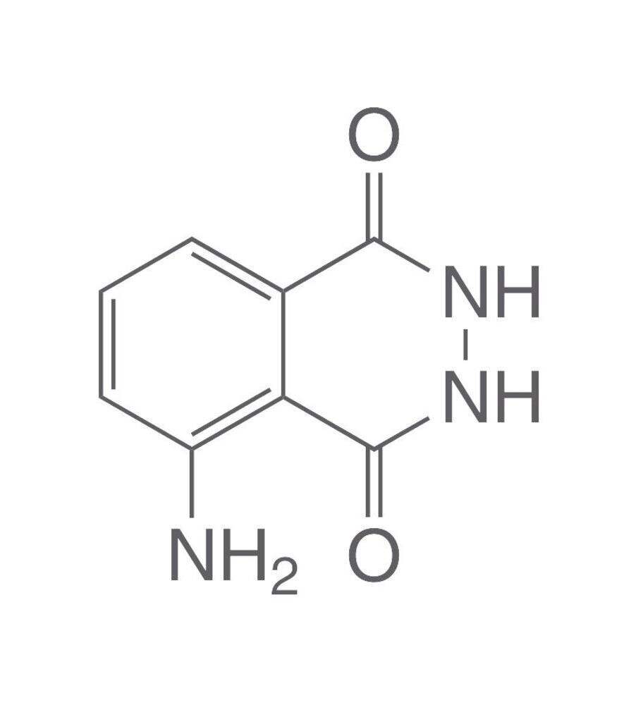 Luminol, mínimo 95%, para síntesis, 25 g, envase de plástico.