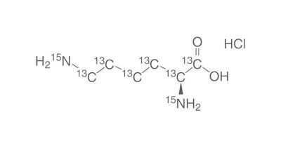 L-lisina 13C6 15N2 cloridrato, minimo 98% 13C 15N, 100 mg, confezione in vetro